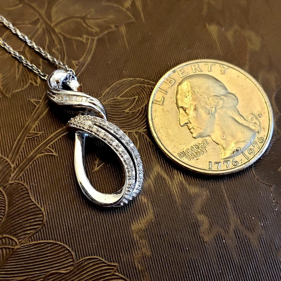 New Stunning Genuine 1.15ctw Diamonds Pendant Free 18" Chain Sterling Silver! - Picture 5 of 7